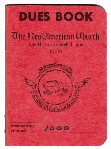Dues book, front cover