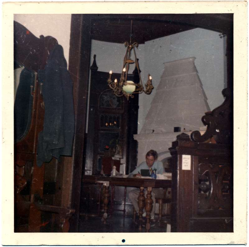 Chief Boo Hoo at desk, Gatehouse, Winter of 1967-1968